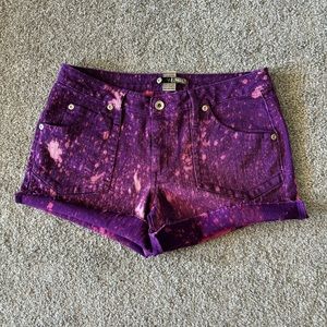 Vintage shorts womens 11 purple bleached cutoff shorts western casual cuffed 90s